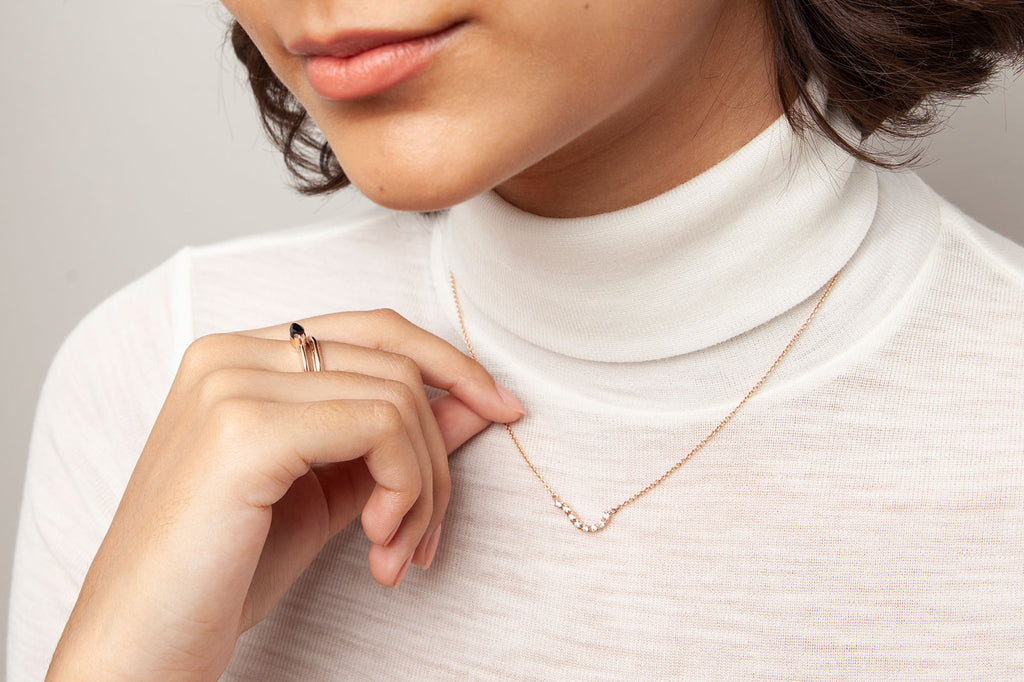 Wave necklace sales rose gold