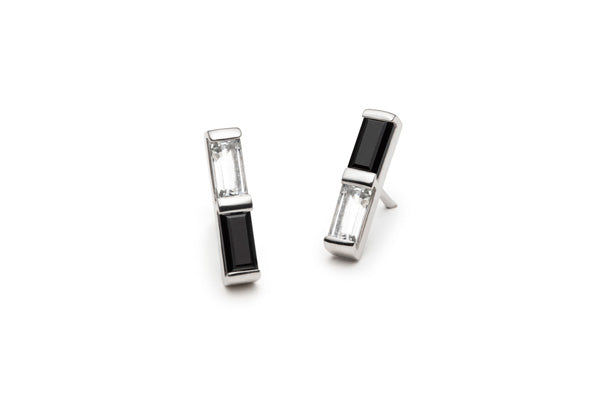 
            
                Load image into Gallery viewer, Petite Twin Baguette Earrings with Topaz and Spinel
            
        