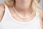 Mineral Medallion Charms Pearl Necklace