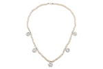 Mineral Medallion Charms Pearl Necklace