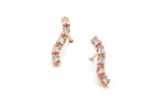 Wave Diamond Earrings in Rose Gold