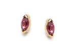 Marquise Earrings in Gold with Rhodolite Garnets