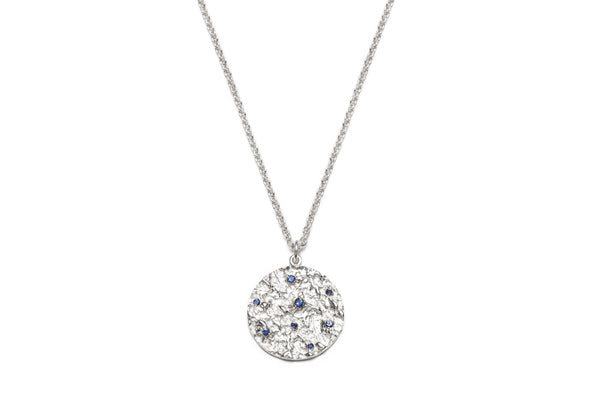 Collier Médaillon Minéral avec Saphirs