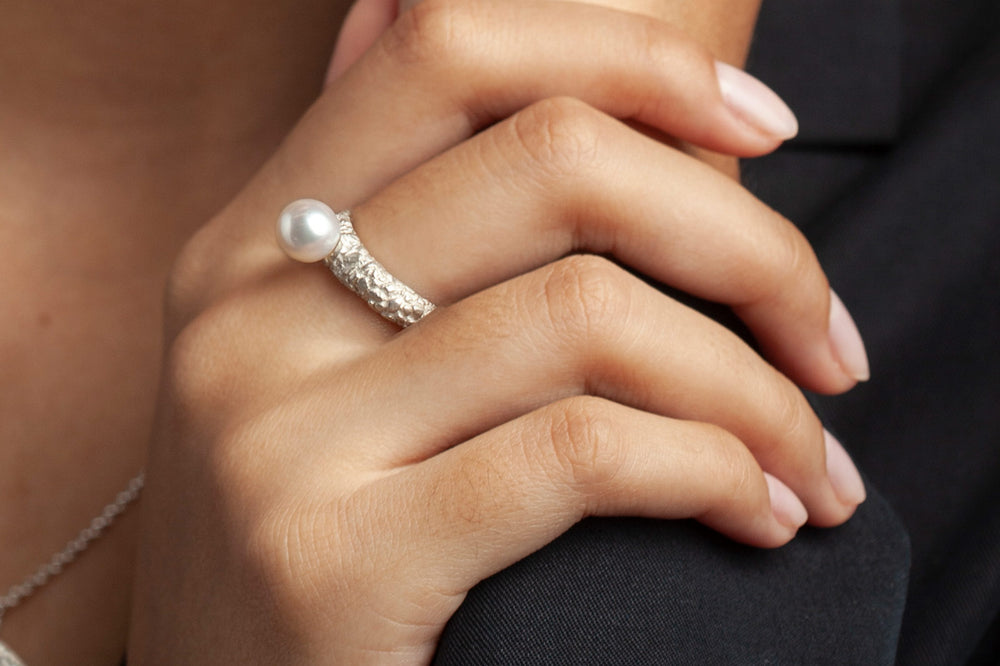 Ethereal Pearl Ring in Silver