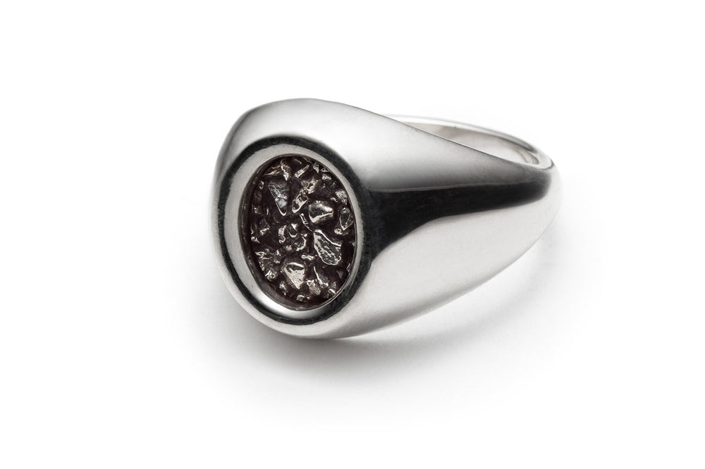 
            
                Load image into Gallery viewer, Meteor Signet Ring in Silver
            
        