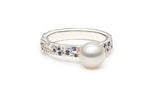 Mineral Pearl & Sapphire Ring in Silver
